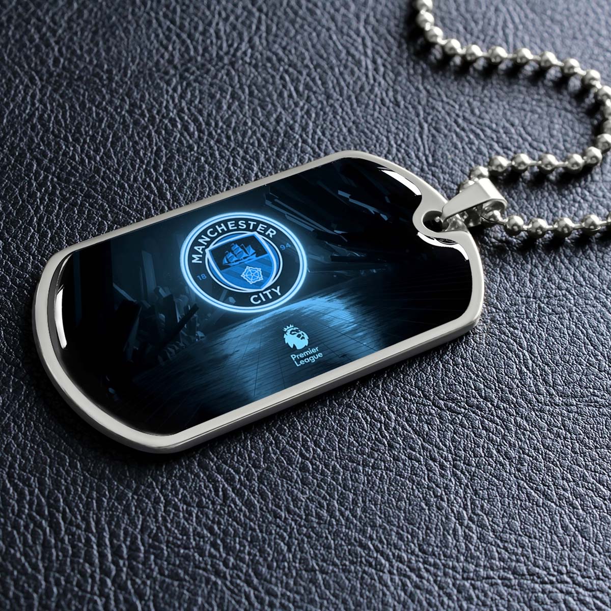 Soccer - SCD020 - Manchester City - Premier League - Soccer Dog Tag - Military Ball Chain - Luxury Dog Tag
