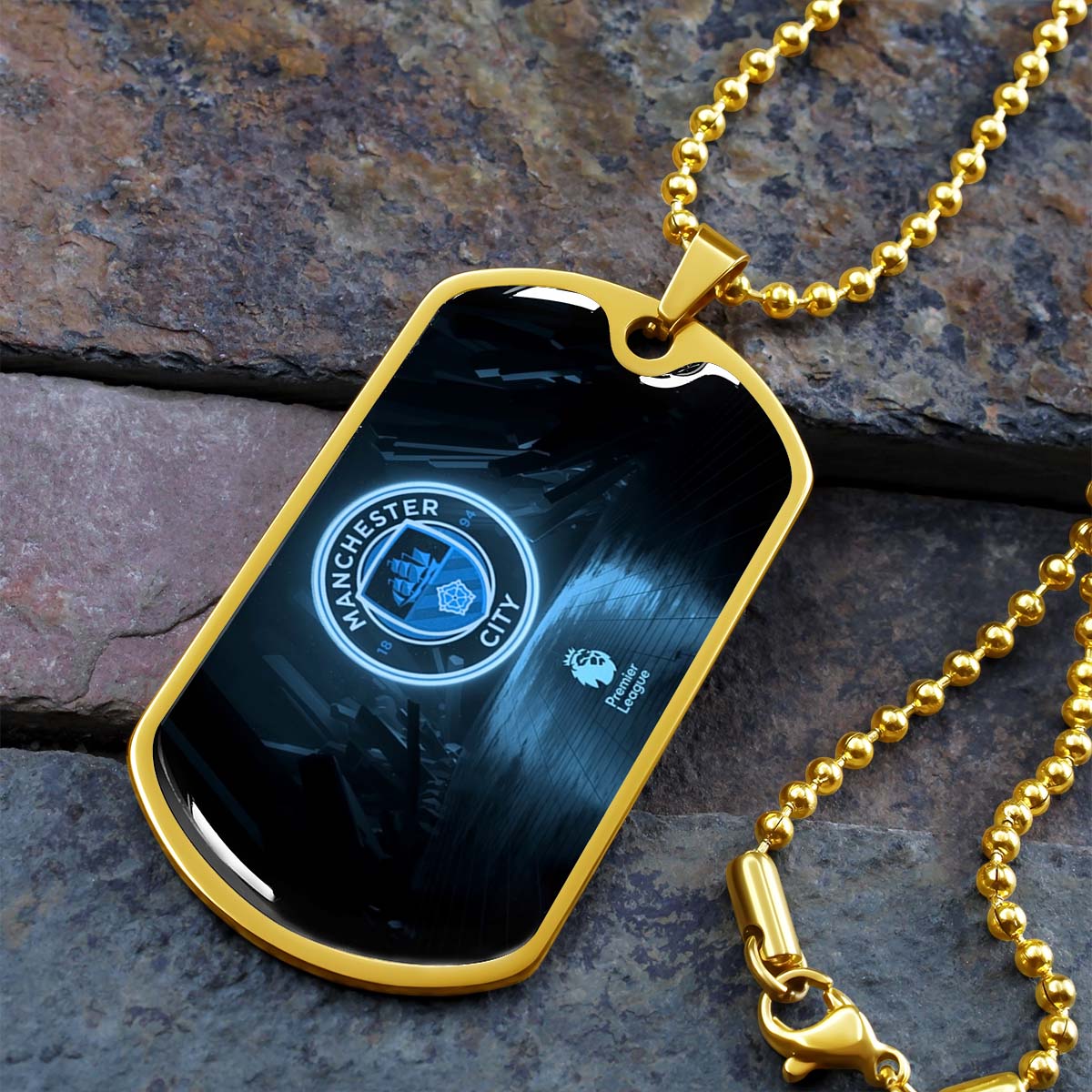 Soccer - SCD020 - Manchester City - Premier League - Soccer Dog Tag - Military Ball Chain - Luxury Dog Tag