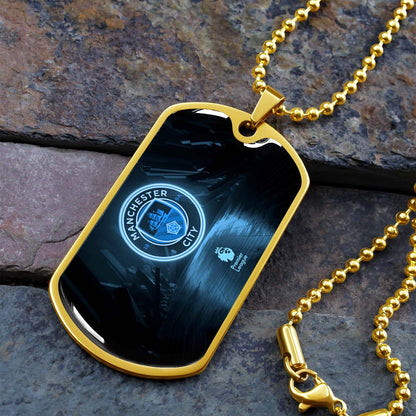 Soccer - SCD020 - Manchester City - Premier League - Soccer Dog Tag - Military Ball Chain - Luxury Dog Tag