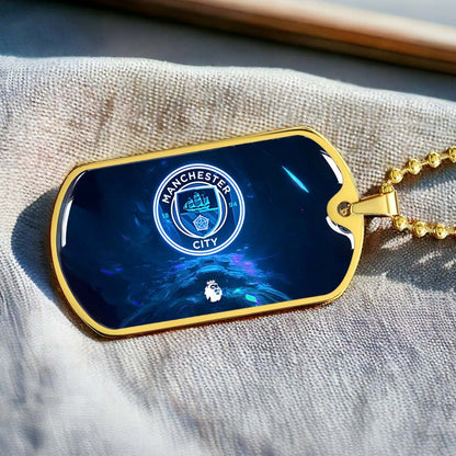 Soccer - SCD021 - Manchester City - Premier League - Soccer Dog Tag - Military Ball Chain - Luxury Dog Tag