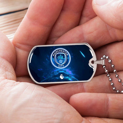 Soccer - SCD021 - Manchester City - Premier League - Soccer Dog Tag - Military Ball Chain - Luxury Dog Tag