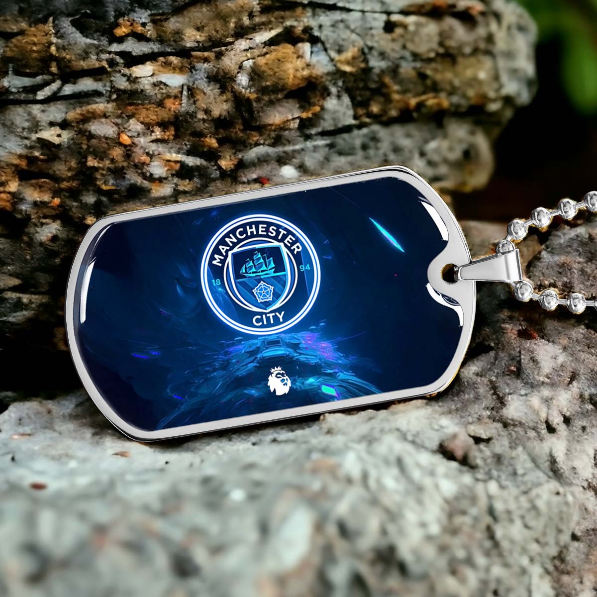 Soccer - SCD021 - Manchester City - Premier League - Soccer Dog Tag - Military Ball Chain - Luxury Dog Tag