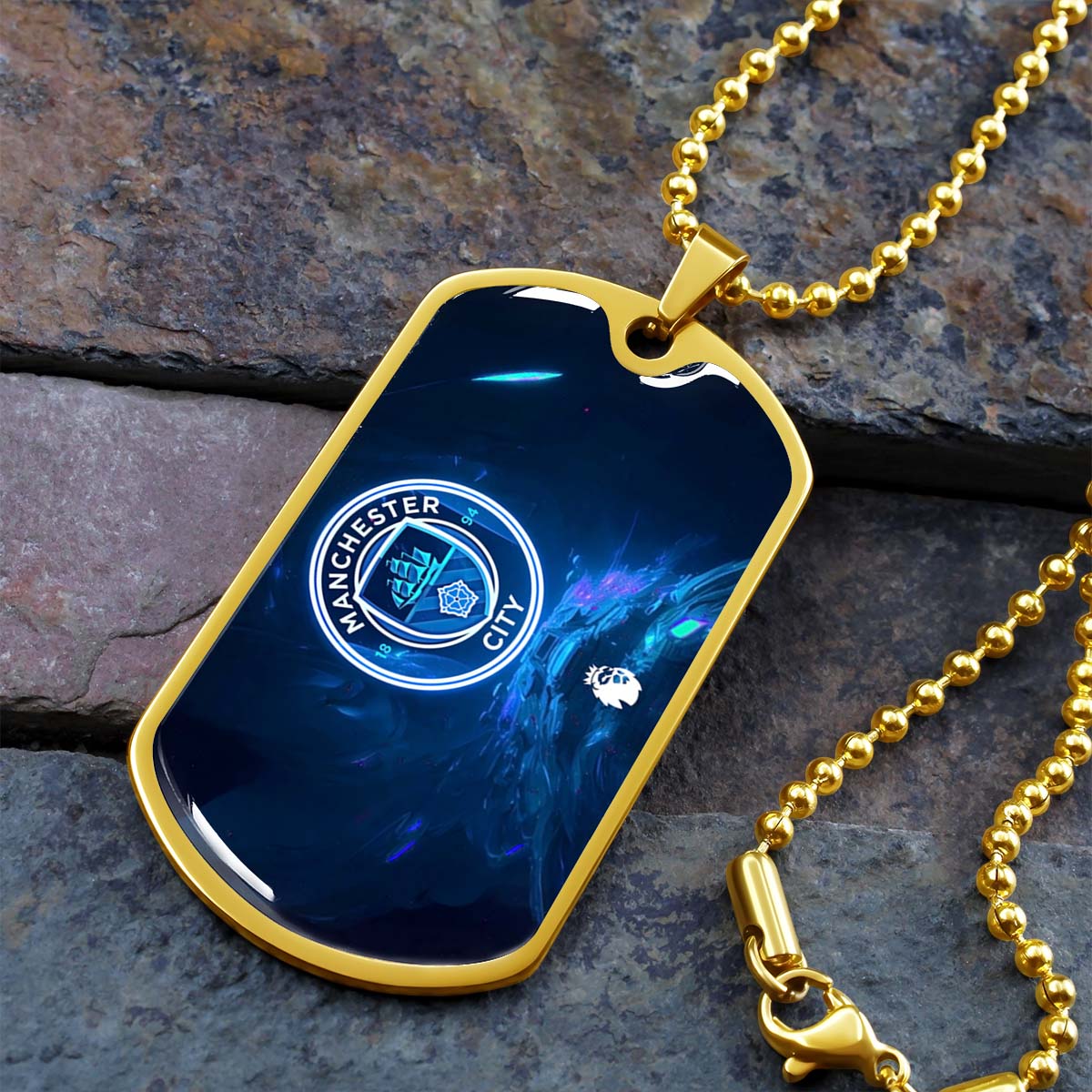 Soccer - SCD021 - Manchester City - Premier League - Soccer Dog Tag - Military Ball Chain - Luxury Dog Tag