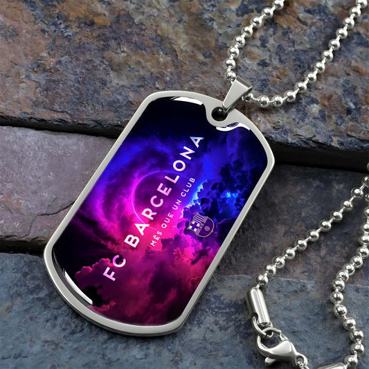 Soccer - SCD024 - FC Barcelona - FCB - Soccer Dog Tag - Military Ball Chain - Luxury Dog Tag