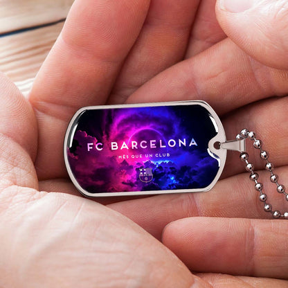 Soccer - SCD024 - FC Barcelona - FCB - Soccer Dog Tag - Military Ball Chain - Luxury Dog Tag