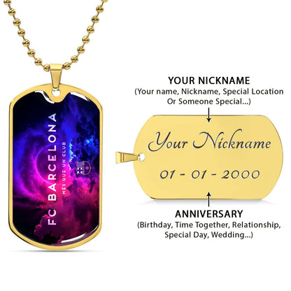 Soccer - SCD024 - FC Barcelona - FCB - Soccer Dog Tag - Military Ball Chain - Luxury Dog Tag