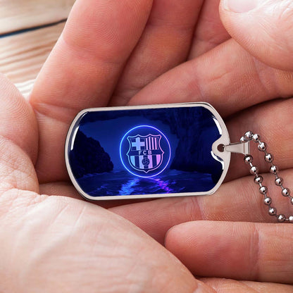 Soccer - SCD028 - FC Barcelona - FCB - Soccer Dog Tag - Military Ball Chain - Luxury Dog Tag