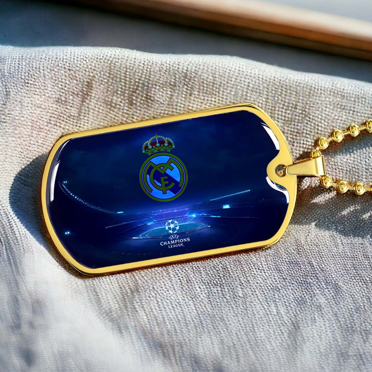 Soccer - SCD029 - FC Real Madrid - UEFA Champions League - Soccer Dog Tag - Military Ball Chain - Luxury Dog Tag