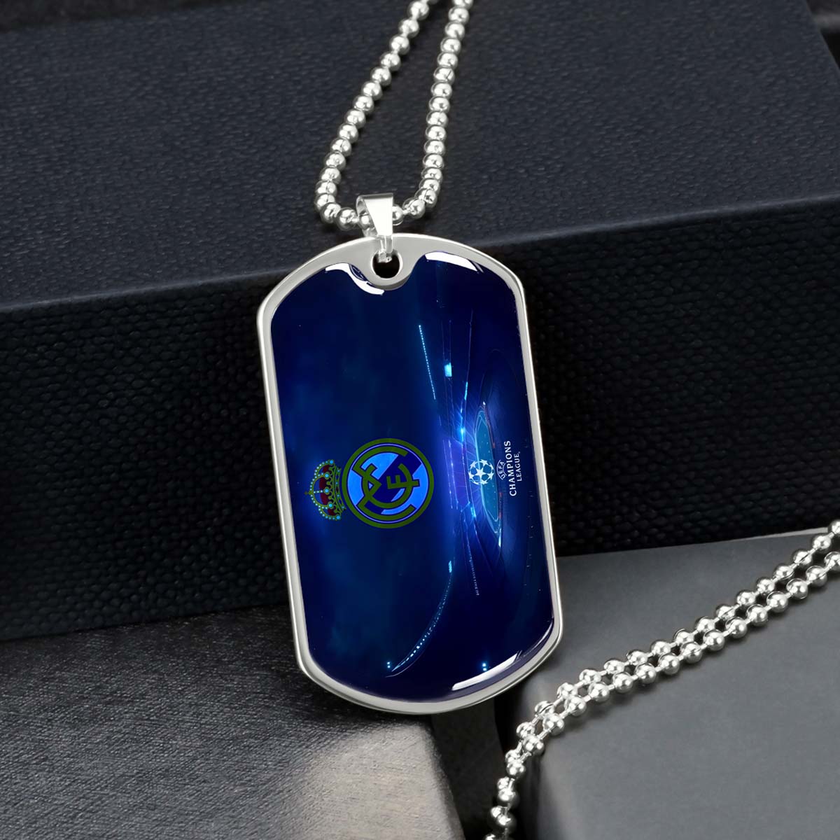 Soccer - SCD029 - FC Real Madrid - UEFA Champions League - Soccer Dog Tag - Military Ball Chain - Luxury Dog Tag
