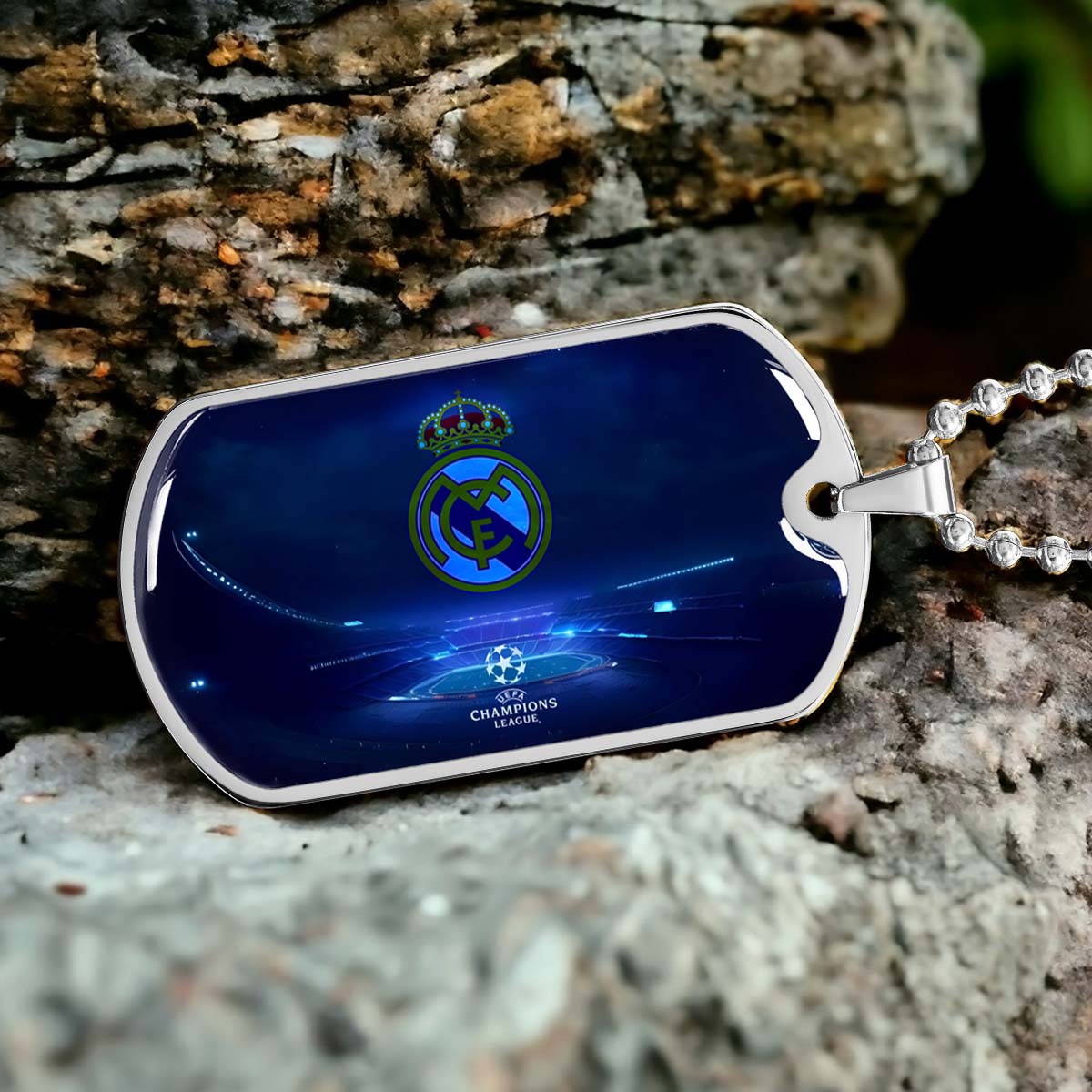 Soccer - SCD029 - FC Real Madrid - UEFA Champions League - Soccer Dog Tag - Military Ball Chain - Luxury Dog Tag