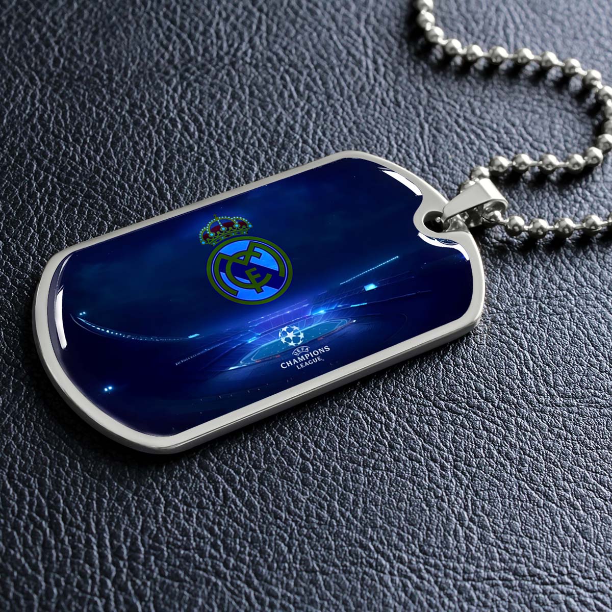 Soccer - SCD029 - FC Real Madrid - UEFA Champions League - Soccer Dog Tag - Military Ball Chain - Luxury Dog Tag