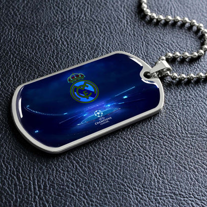Soccer - SCD029 - FC Real Madrid - UEFA Champions League - Soccer Dog Tag - Military Ball Chain - Luxury Dog Tag