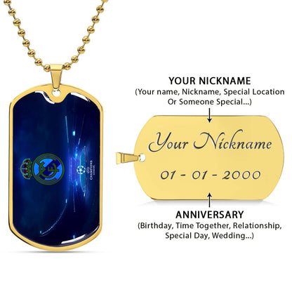Soccer - SCD029 - FC Real Madrid - UEFA Champions League - Soccer Dog Tag - Military Ball Chain - Luxury Dog Tag
