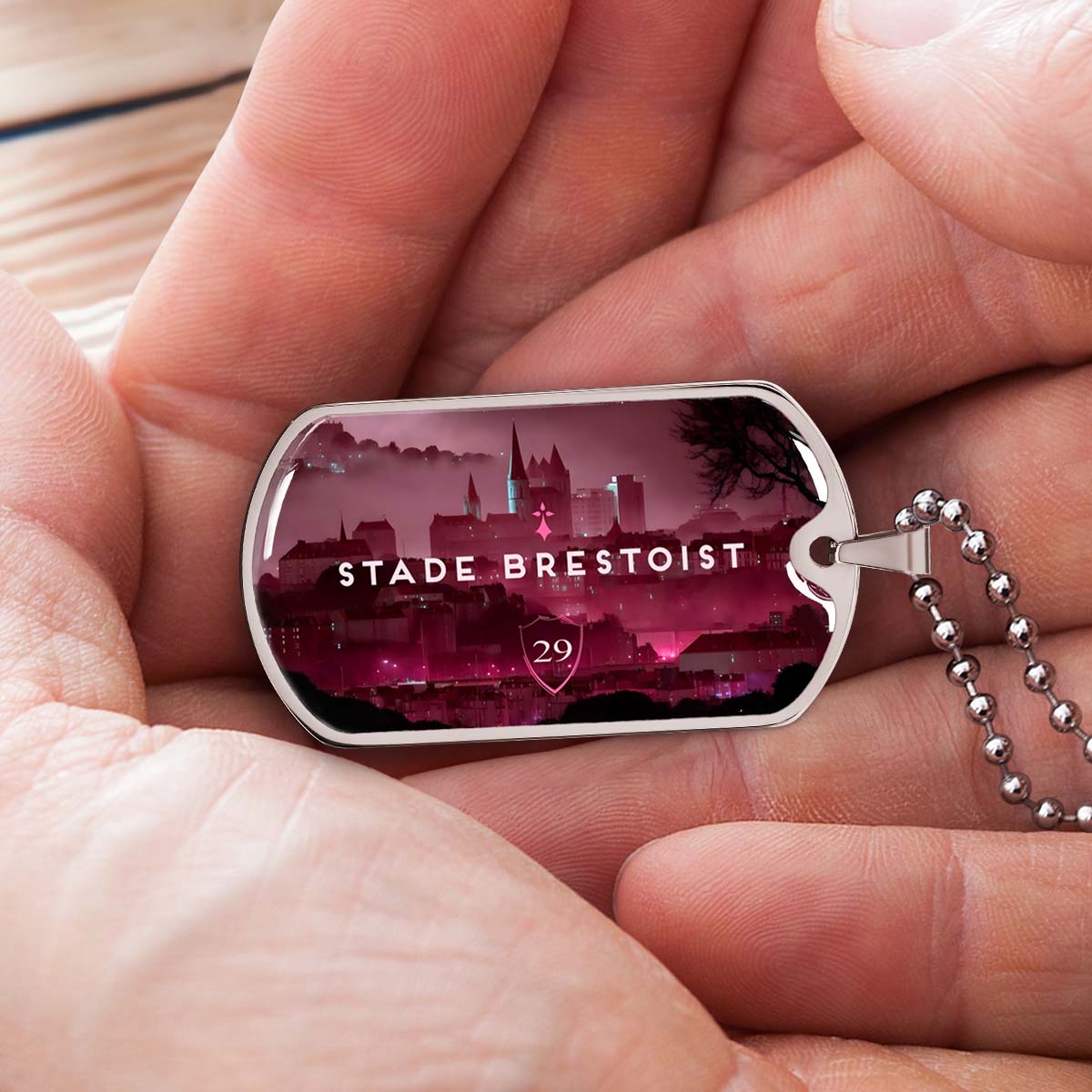 Soccer - SCD032 - Stade Brestoist 29 - Soccer Dog Tag - Military Ball Chain - Luxury Dog Tag