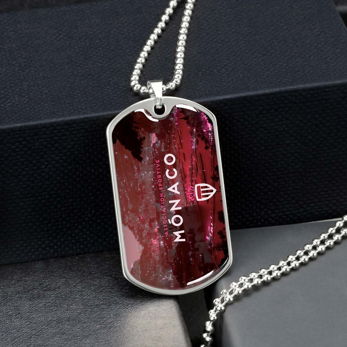 Soccer - SCD033 - AS Monaco - Association Sportive Monaco - Football Club - Soccer Dog Tag - Military Ball Chain - Luxury Dog Tag