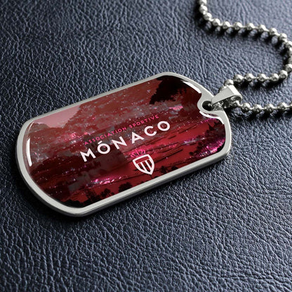 Soccer - SCD033 - AS Monaco - Association Sportive Monaco - Football Club - Soccer Dog Tag - Military Ball Chain - Luxury Dog Tag