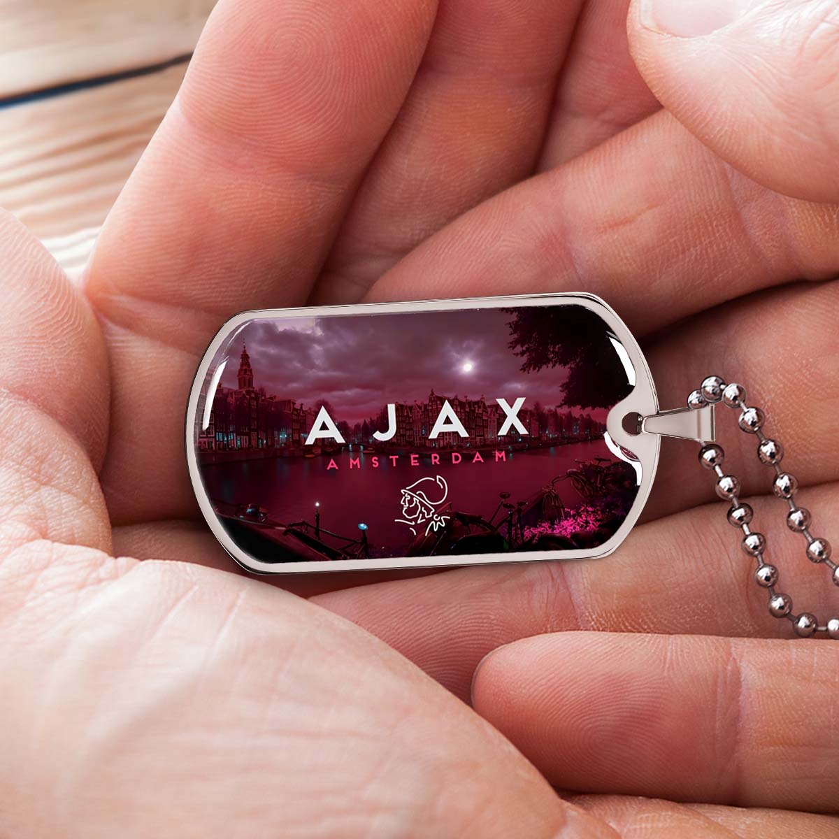 Soccer - SCD035 - Ajax Amsterdam - Soccer Dog Tag - Military Ball Chain - Luxury Dog Tag
