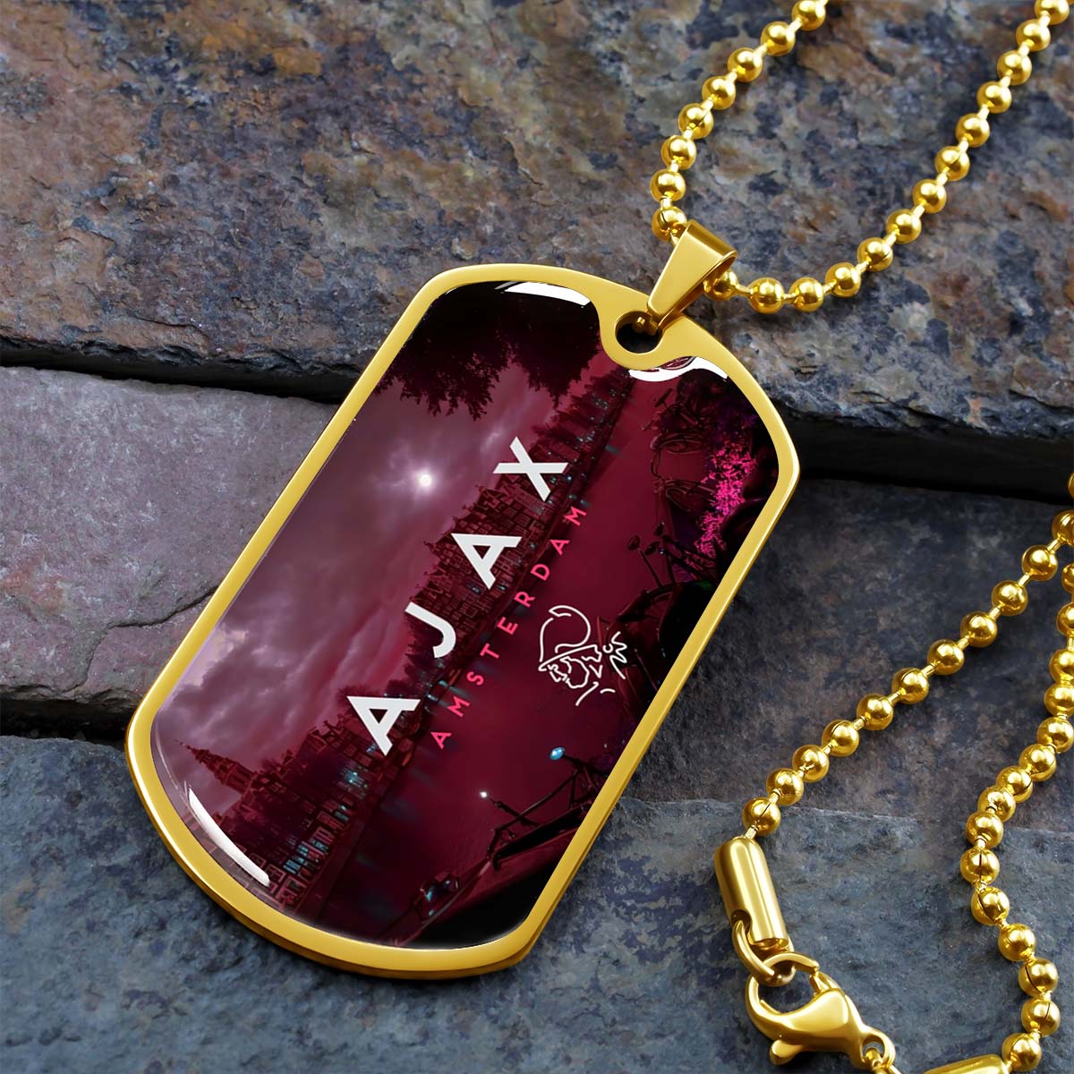 Soccer - SCD035 - Ajax Amsterdam - Soccer Dog Tag - Military Ball Chain - Luxury Dog Tag