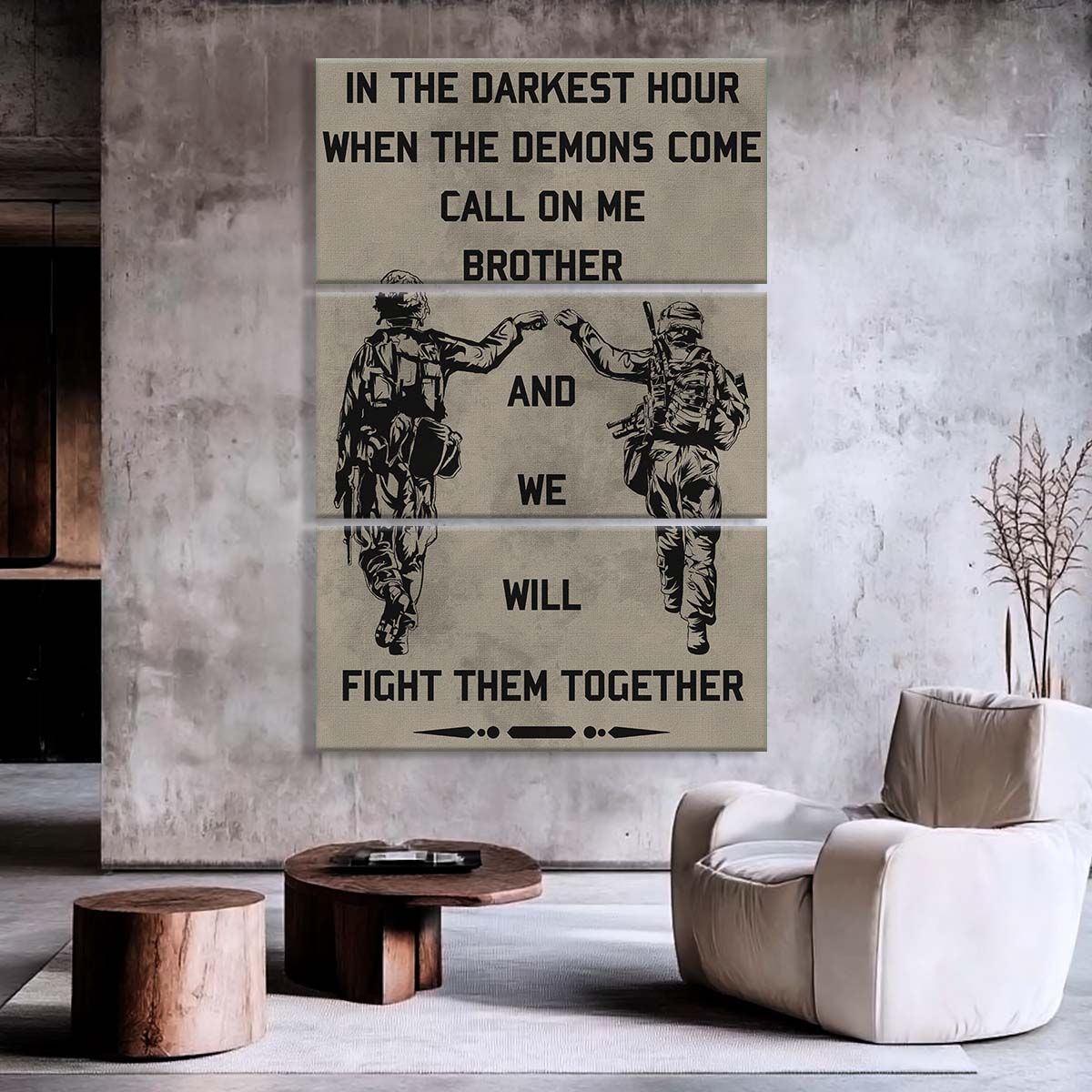 Soldier - 3 Piece Wall Art - SD001 - Call On me Brother - Army - Marine - Soldier Canvas