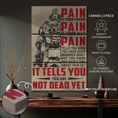 Soldier - 3 Piece Wall Art - SD017 - PAIN - You Are Not Dead Yet - Army - Marine - Soldier Canvas