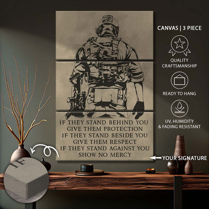Soldier - 3 Piece Wall Art - SD018 - IF - Show No Mercy - Army - Marine - Soldier Canvas