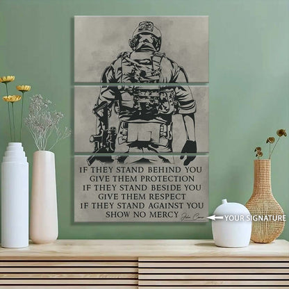 Soldier - 3 Piece Wall Art - SD018 - IF - Show No Mercy - Army - Marine - Soldier Canvas