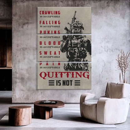 Soldier - 3 Piece Wall Art - SD032 - Quitting Is Not - Army - Marine - Soldier Canvas