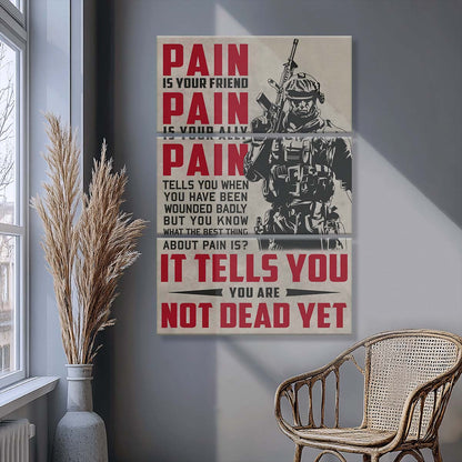 Soldier - 3 Piece Wall Art - SD033 - PAIN - You Are Not Dead Yet - Army - Marine - Soldier Canvas
