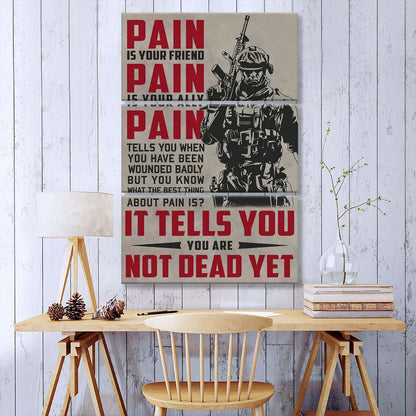 Soldier - 3 Piece Wall Art - SD033 - PAIN - You Are Not Dead Yet - Army - Marine - Soldier Canvas