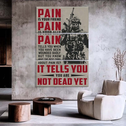 Soldier - 3 Piece Wall Art - SD033 - PAIN - You Are Not Dead Yet - Army - Marine - Soldier Canvas