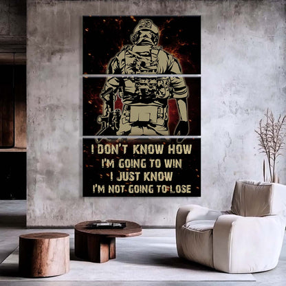 Soldier - 3 Piece Wall Art - SD037 - I'm Not Going To Lose - Army - Marine - Soldier Canvas