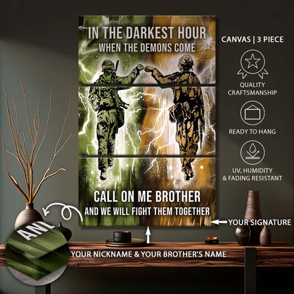 Soldier - 3 Piece Wall Art - SD042 - Call On me Brother - Army - Marine - Soldier Canvas