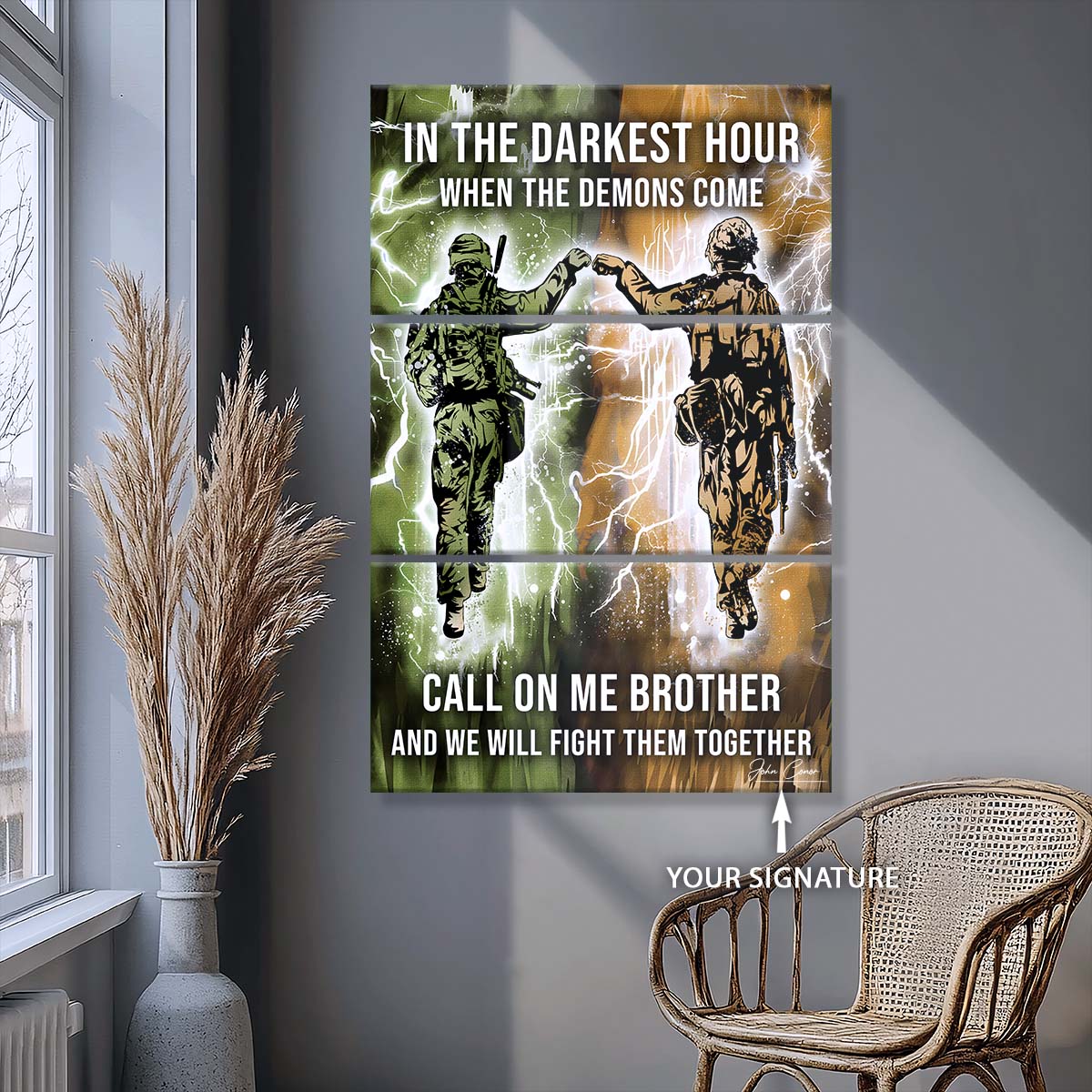 Soldier - 3 Piece Wall Art - SD042 - Call On me Brother - Army - Marine - Soldier Canvas