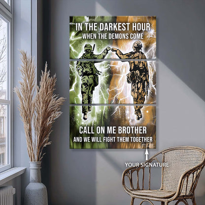 Soldier - 3 Piece Wall Art - SD042 - Call On me Brother - Army - Marine - Soldier Canvas