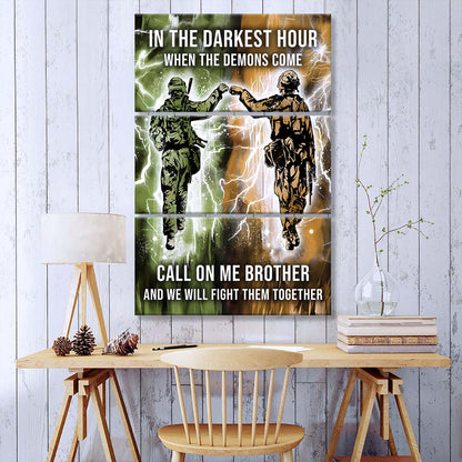 Soldier - 3 Piece Wall Art - SD042 - Call On me Brother - Army - Marine - Soldier Canvas