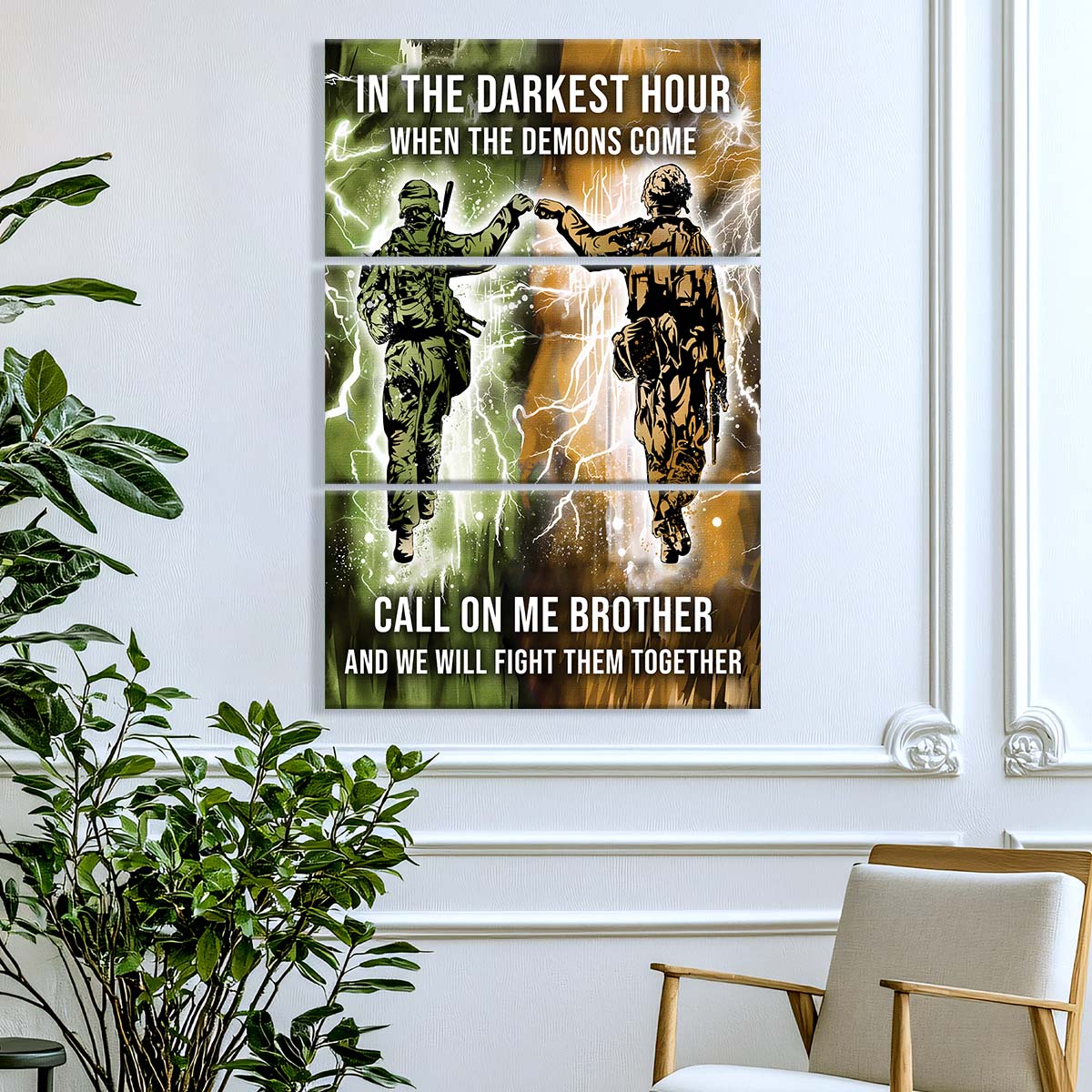 Soldier - 3 Piece Wall Art - SD042 - Call On me Brother - Army - Marine - Soldier Canvas