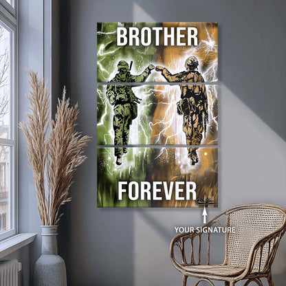 Soldier - 3 Piece Wall Art - SD043 - Brother Forever - Army - Marine - Soldier Canvas