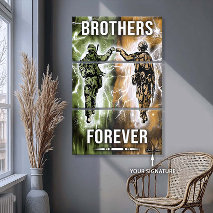 Soldier - 3 Piece Wall Art - SD044 - Brothers Forever - Army - Marine - Soldier Canvas