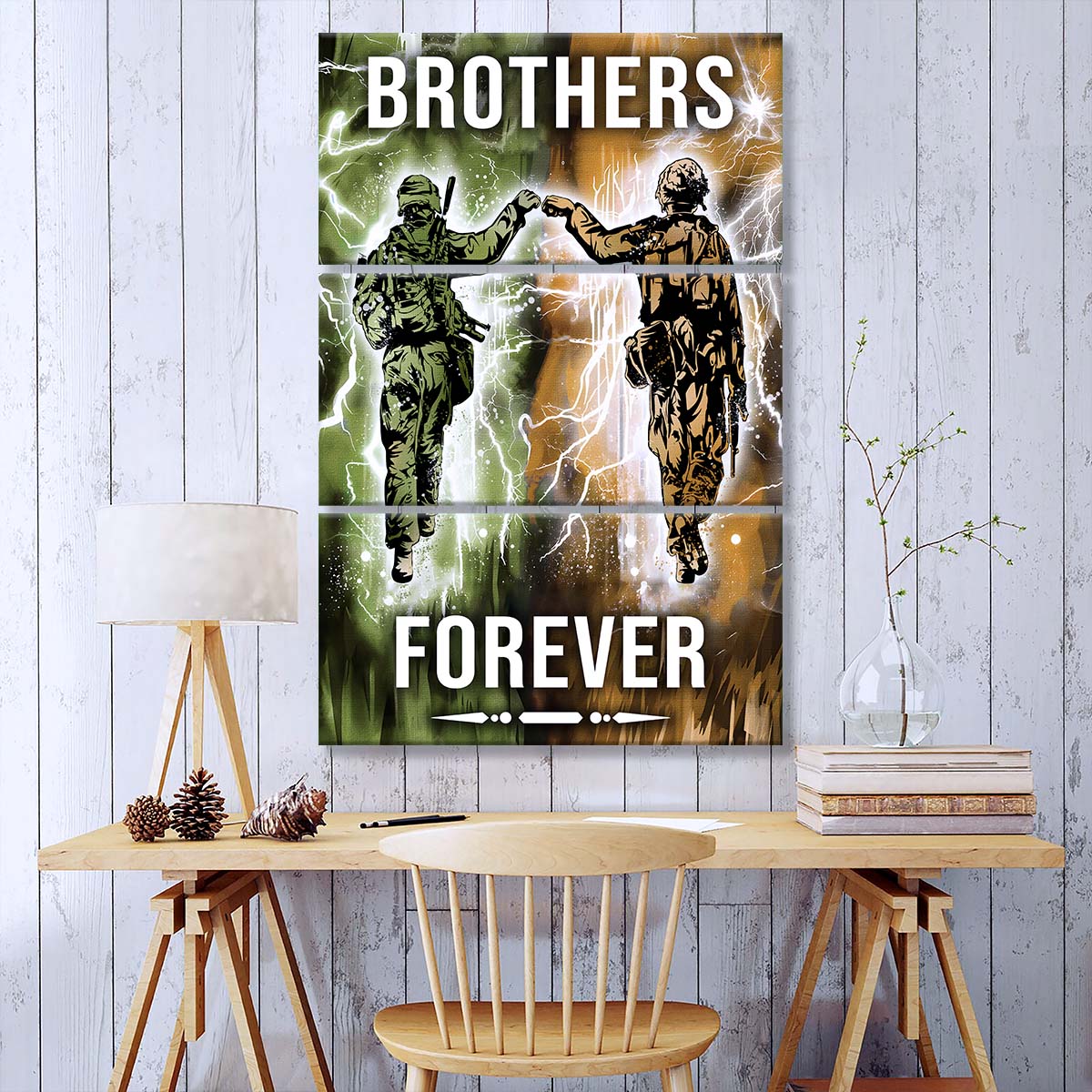 Soldier - 3 Piece Wall Art - SD044 - Brothers Forever - Army - Marine - Soldier Canvas