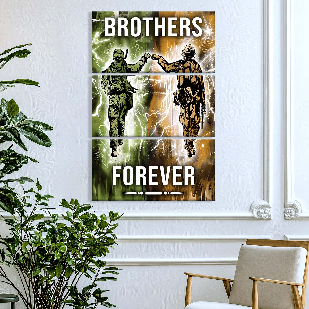 Soldier - 3 Piece Wall Art - SD044 - Brothers Forever - Army - Marine - Soldier Canvas