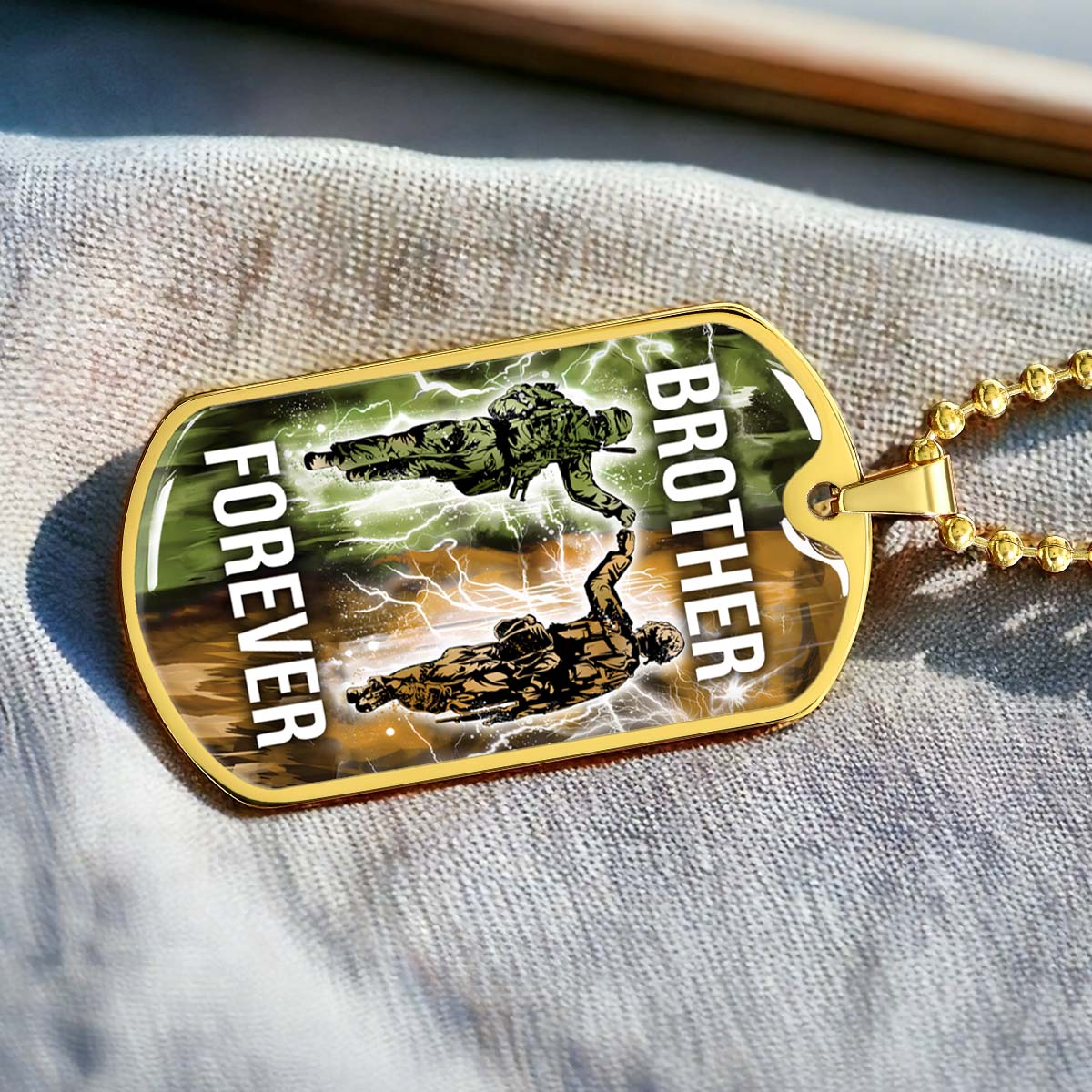 Soldier - SDDL001 - Brother Forever - Army - Marine - Soldier Dog Tag - Military Ball Chain - Luxury Dog Tag