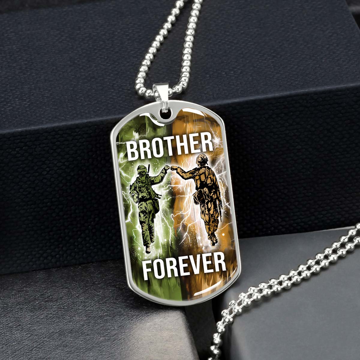 Soldier - SDDL001 - Brother Forever - Army - Marine - Soldier Dog Tag - Military Ball Chain - Luxury Dog Tag