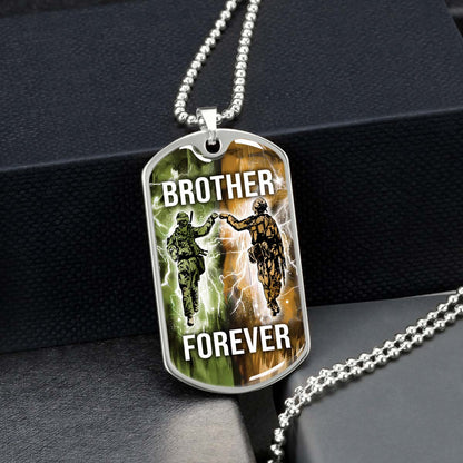 Soldier - SDDL001 - Brother Forever - Army - Marine - Soldier Dog Tag - Military Ball Chain - Luxury Dog Tag
