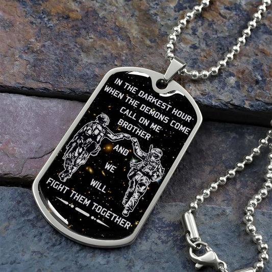 Soldier - SDDL002 - Call On Me Brother - Army - Marine - Soldier Dog Tag - Military Ball Chain - Luxury Dog Tag