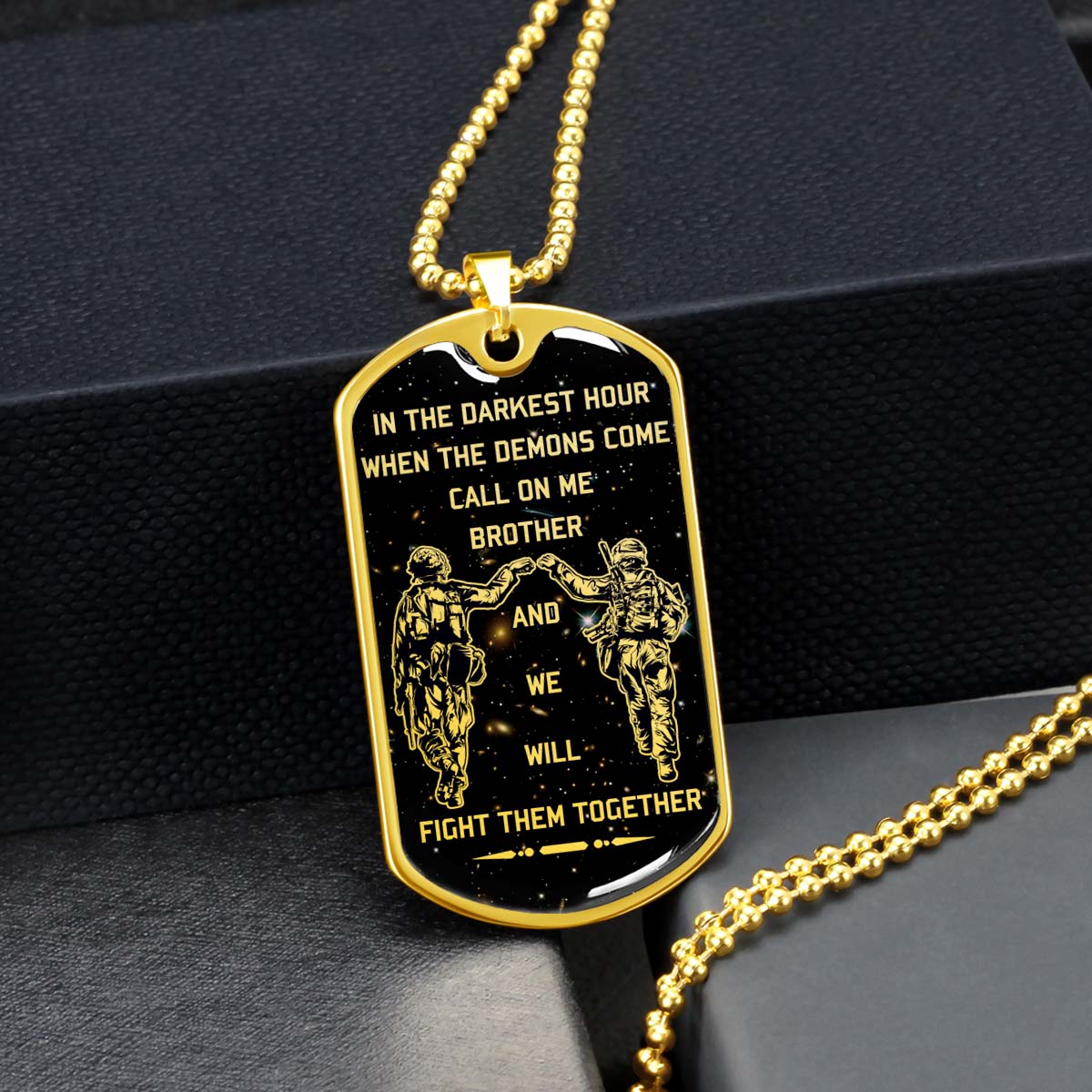 Soldier - SDDL002 - Call On Me Brother - Army - Marine - Soldier Dog Tag - Military Ball Chain - Luxury Dog Tag