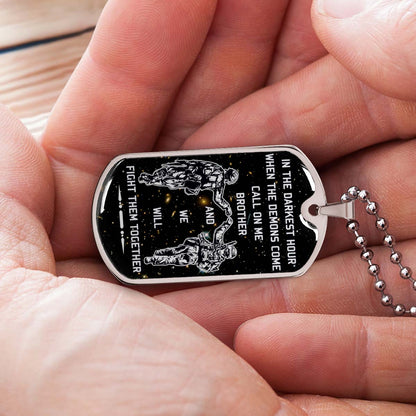 Soldier - SDDL002 - Call On Me Brother - Army - Marine - Soldier Dog Tag - Military Ball Chain - Luxury Dog Tag