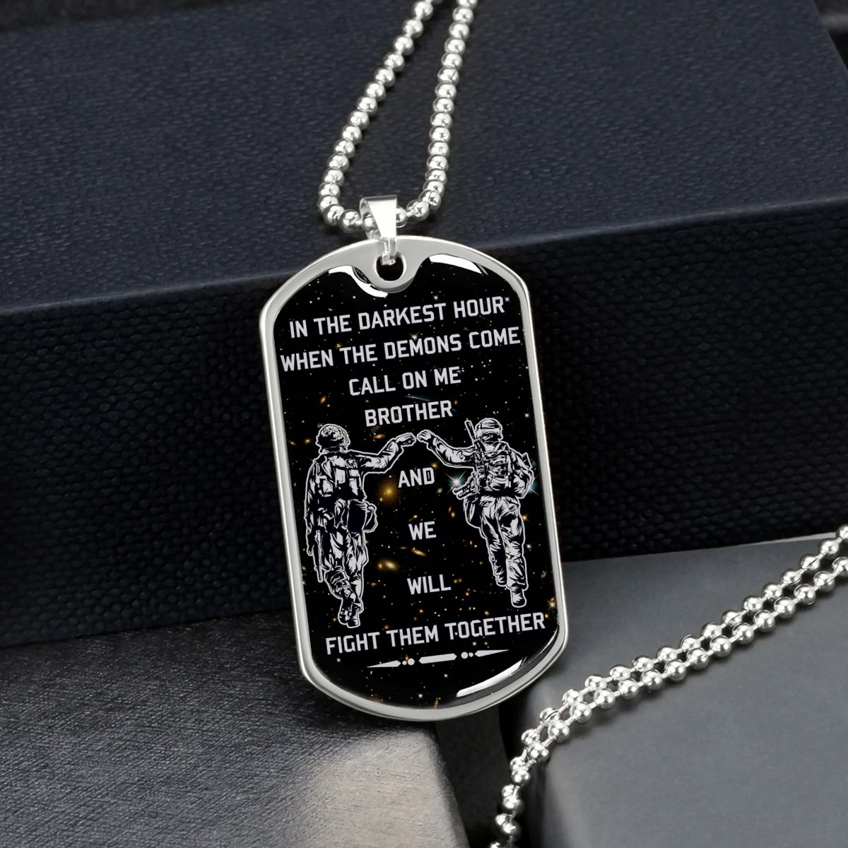 Soldier - SDDL002 - Call On Me Brother - Army - Marine - Soldier Dog Tag - Military Ball Chain - Luxury Dog Tag