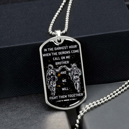 Soldier - SDDL002 - Call On Me Brother - Army - Marine - Soldier Dog Tag - Military Ball Chain - Luxury Dog Tag