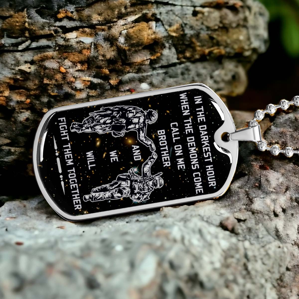 Soldier - SDDL002 - Call On Me Brother - Army - Marine - Soldier Dog Tag - Military Ball Chain - Luxury Dog Tag
