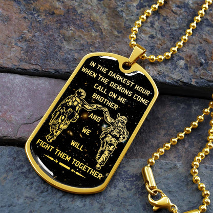Soldier - SDDL002 - Call On Me Brother - Army - Marine - Soldier Dog Tag - Military Ball Chain - Luxury Dog Tag